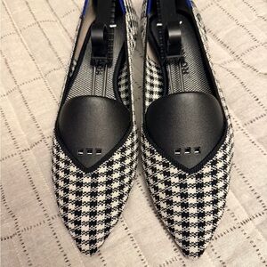 Rothy's Black & White Picnic Flats sz 10